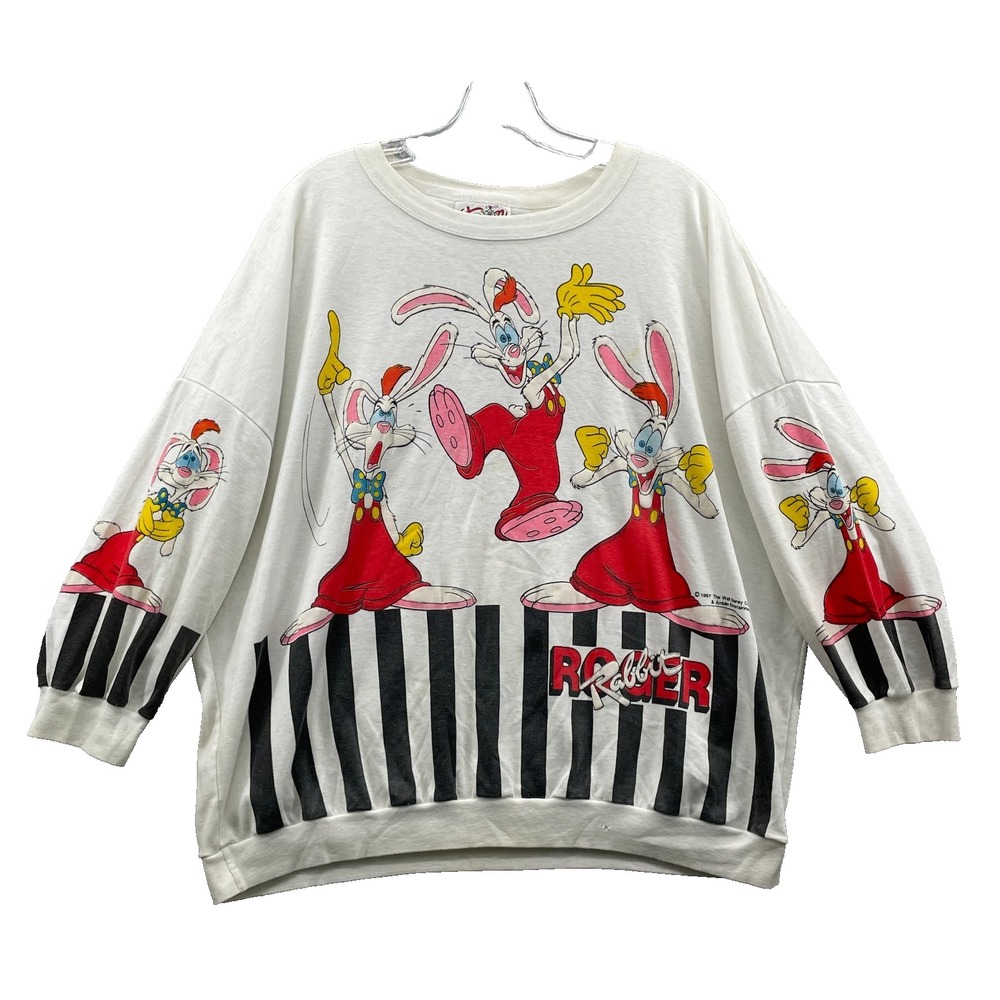 VTG Disney Amblin Toon Tops Sweatshirt 2XL 1987 Roger Rabbit Nostalgia Cartoons